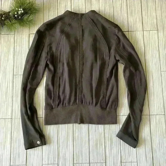 Armani Exchange zip front ruched bomber style jacket - Picture 5 of 6